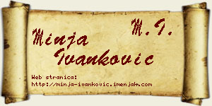 Minja Ivanković vizit kartica
